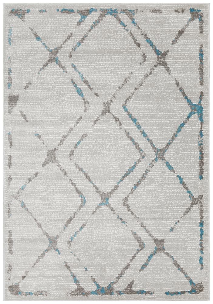 Kendall diamond grey blue transitional modern rug