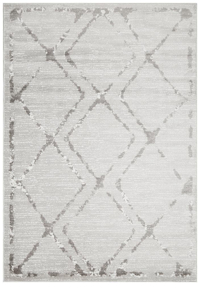 Kendall diamond grey silver transitional modern rug