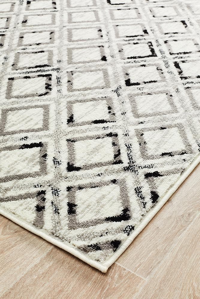 Jordyn modern black & white modern rug