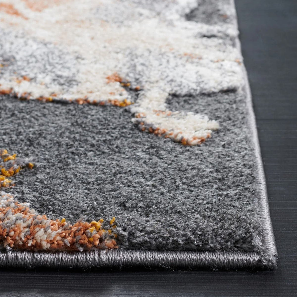 Mineral 222 Rust Rug | Semi Shag Modern Rug