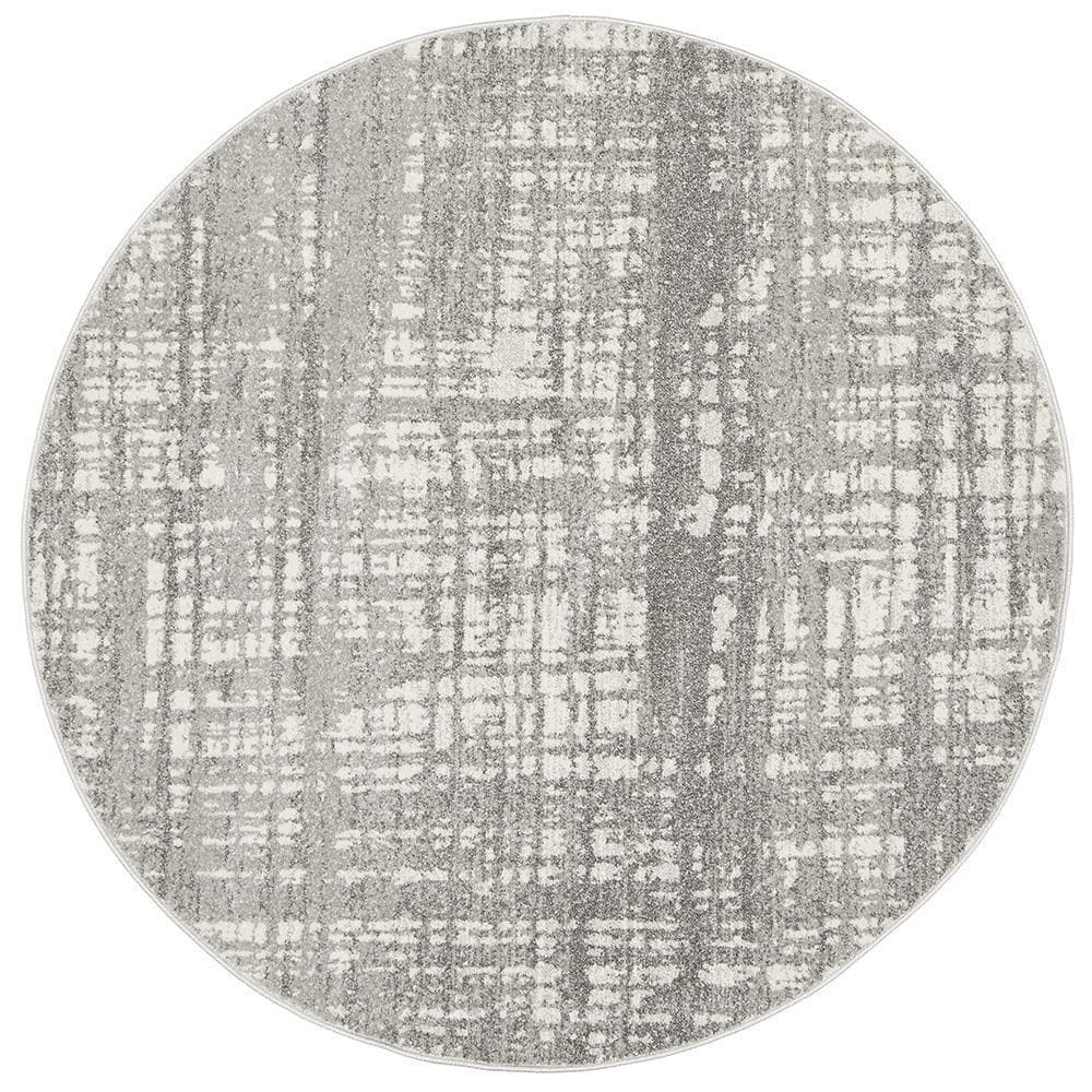 Mirage Ashley Abstract - Silver Grey [Round]