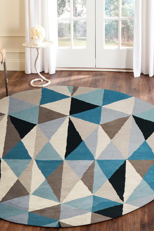 Matrix Pure Wool Turquoise | Round Rug | Rugs Plus Online