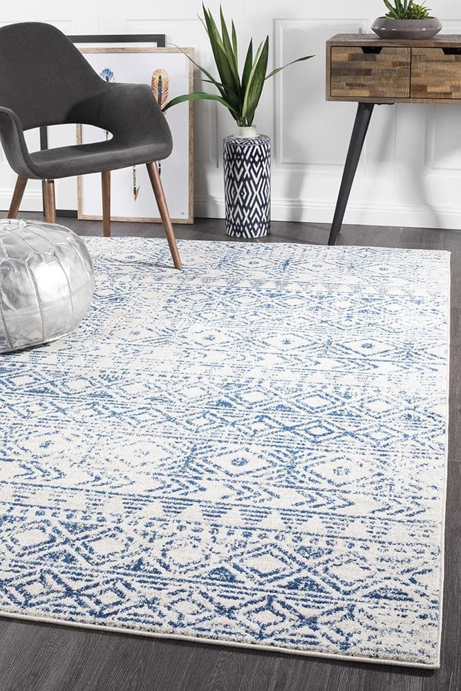 Oasis Ismail Rustic - White Blue - Rug