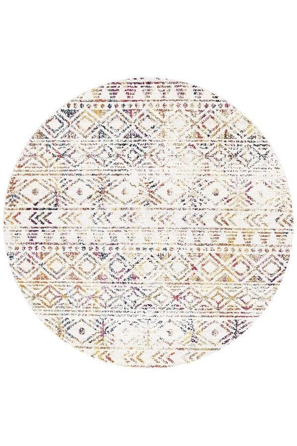 Oasis Ismail Rustic - Multi Grey [Round] - Rug