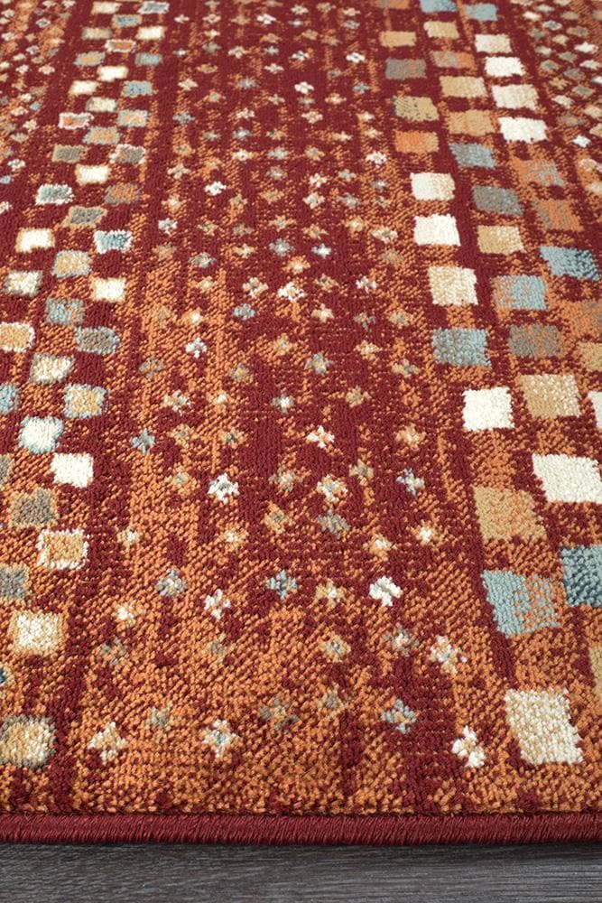 Oxford Mayfair Squares - Rust - Rugs Plus Online