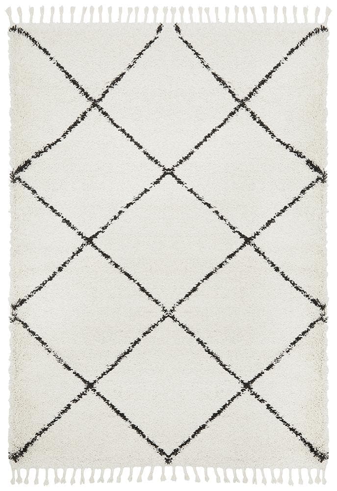 Mia lane white shaggy rug