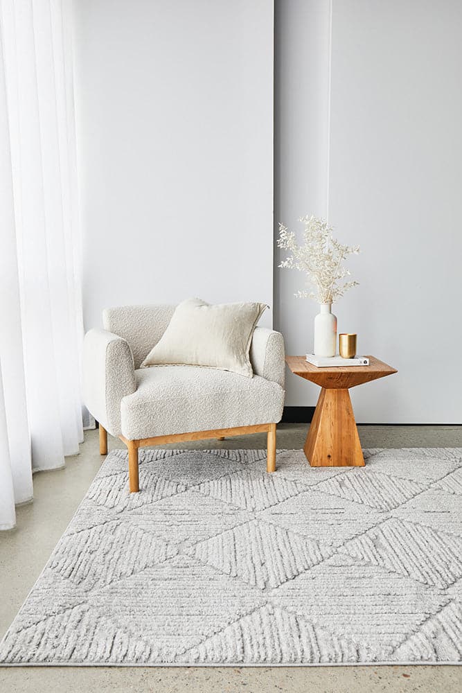 Serenade Shilo Silver Rug | Textured Modern Rug | Rugs Plus Online.