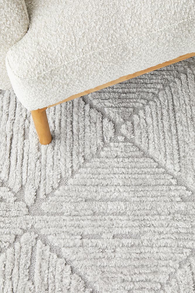 Serenade Shilo Silver Rug | Textured Modern Rug | Rugs Plus Online.