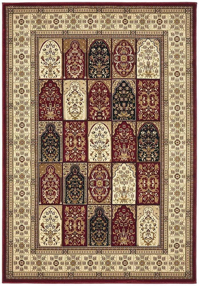 Sydney Traditional Panel Pattern - Burgundy - Rug