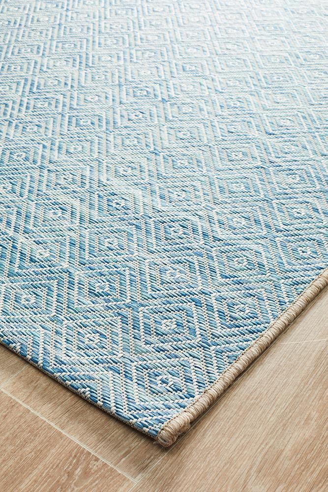 Terrace Diamond - Blue [Indoor Outdoor] - Rug