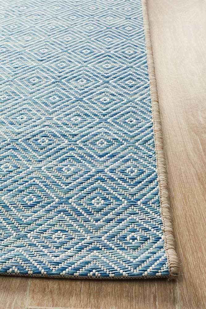 Terrace Diamond - Blue [Indoor Outdoor] - Rug