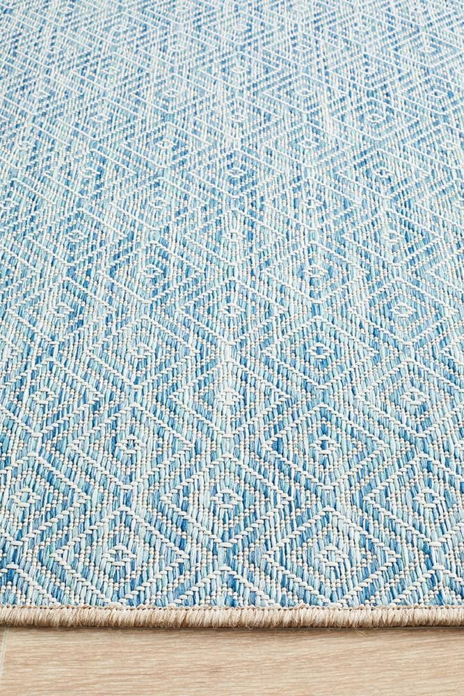 Terrace Diamond - Blue [Indoor Outdoor] - Rug