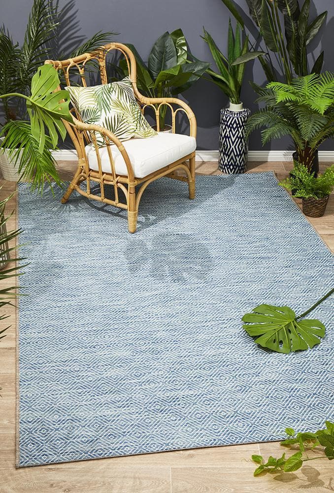 Terrace Diamond - Blue [Indoor Outdoor] - Rug