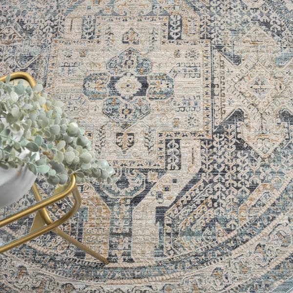 Aubrey 6752 Charcoal | Round Rug | Saray Rugs | Rugs Plus Online