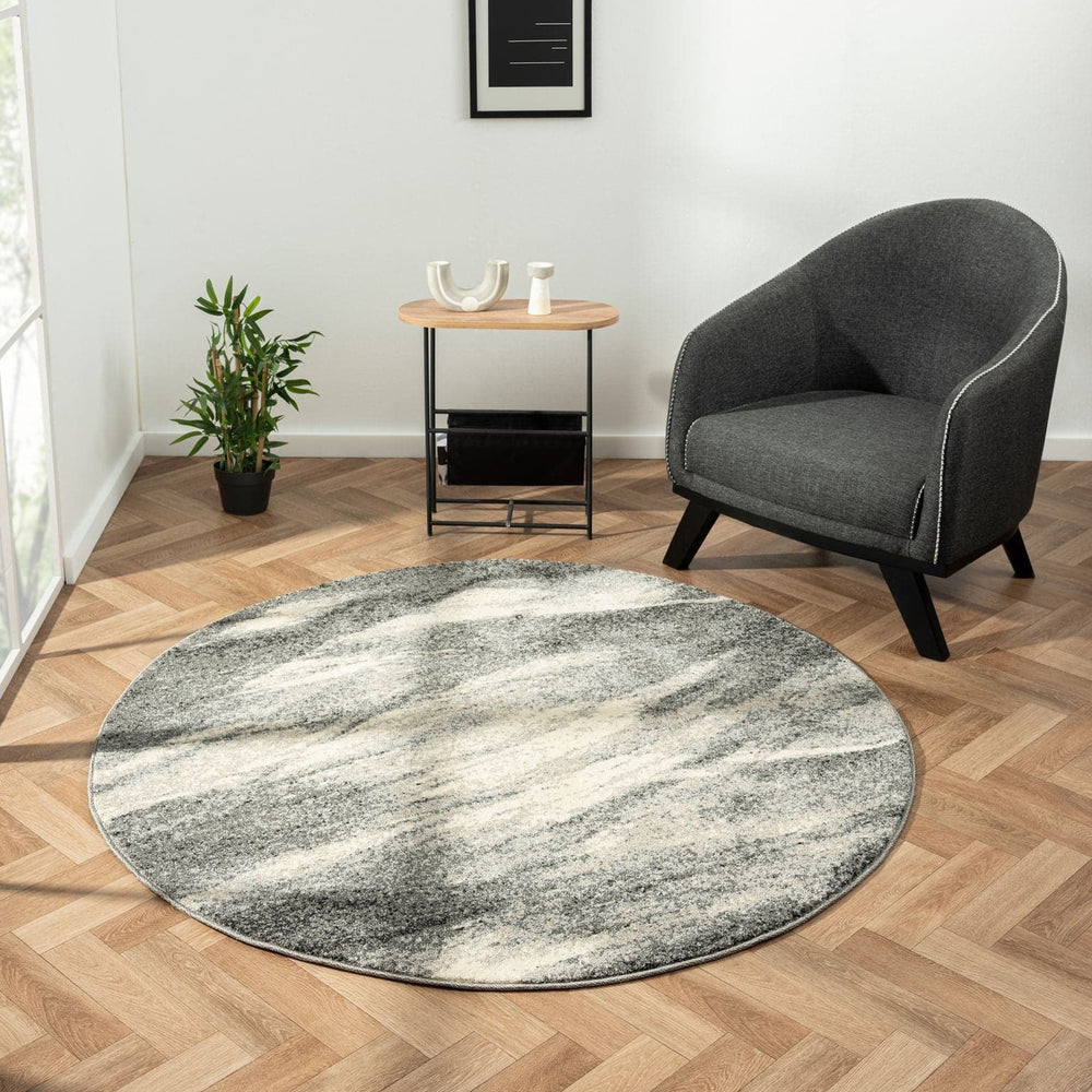 Ash Rugs Astor 483 Ash Round | Modern Round Rug | Rugs Plus Online.